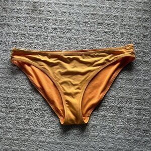 Athleta Womens Small S Bikini Bottom Cheeky Neon Orange Mid Rise Summer Beach